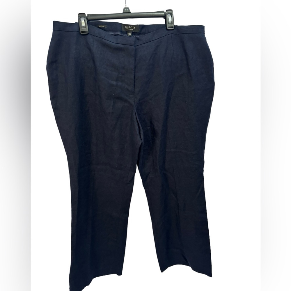 Talbots Women’s Dark Blue Heritage Linen Pants‎ Size 20WP